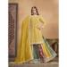 Picture of Chiffon Golden Rod Straight Cut Salwar Kameez