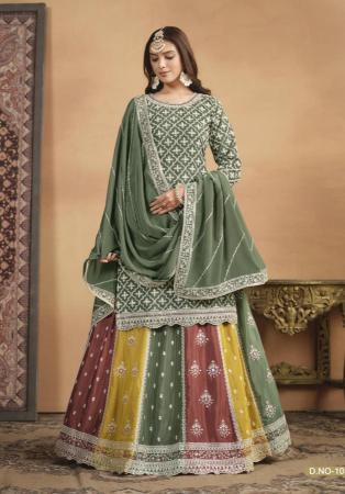 Picture of Chiffon Dark Slate Grey Straight Cut Salwar Kameez