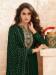 Picture of Georgette & Silk Dark Olive Green Straight Cut Salwar Kameez