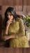 Picture of Georgette & Net Dark Khaki Straight Cut Salwar Kameez