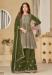 Picture of Chiffon Dark Olive Green Straight Cut Salwar Kameez