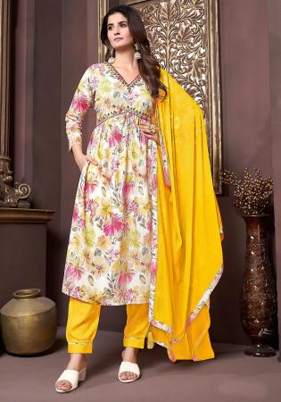 Picture of Comely Rayon Khaki Readymade Salwar Kameez