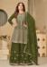 Picture of Chiffon Dark Olive Green Straight Cut Salwar Kameez