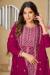 Picture of Chiffon Medium Violet Red Straight Cut Salwar Kameez