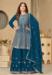 Picture of Chiffon Midnight Blue Straight Cut Salwar Kameez