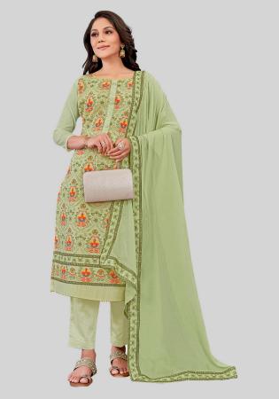 Picture of Superb Silk Dark Khaki Straight Cut Salwar Kameez