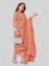 Picture of Sightly Silk Dark Salmon Straight Cut Salwar Kameez