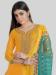 Picture of Silk Dark Golden Rod Straight Cut Salwar Kameez