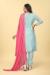 Picture of Silk Light Steel Blue Straight Cut Salwar Kameez