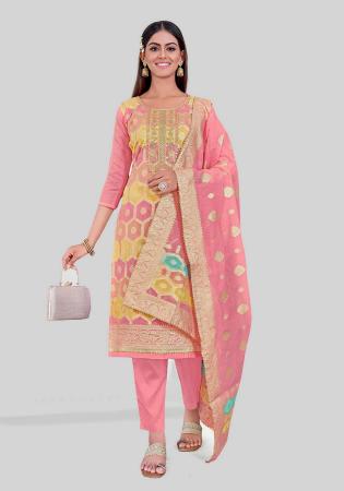 Picture of Radiant Silk Light Coral Straight Cut Salwar Kameez