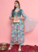 Picture of Georgette Light Steel Blue Readymade Salwar Kameez