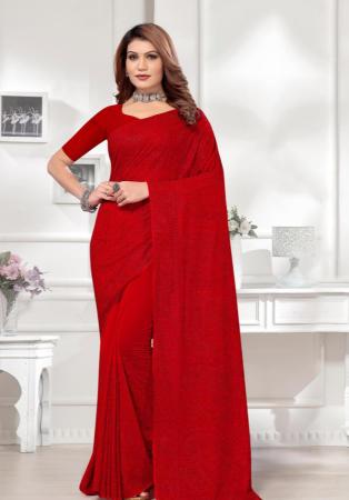 Picture of Delightful Georgette Fire Brick Saree