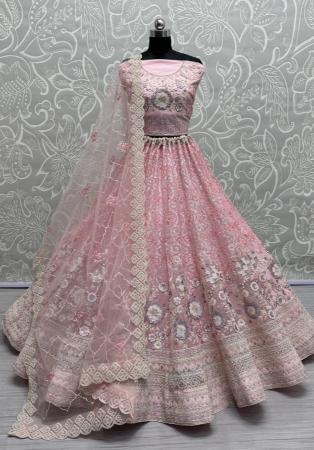 Picture of Pretty Net Rosy Brown Lehenga Choli