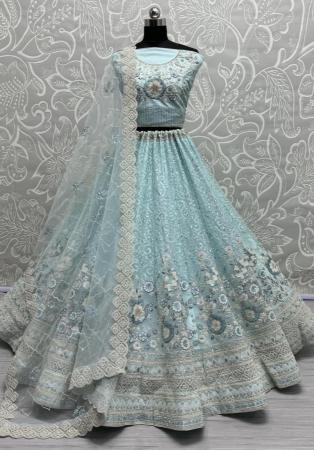 Picture of Statuesque Net Light Slate Grey Lehenga Choli