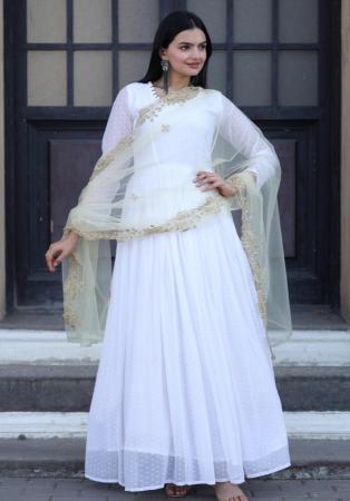 Picture of Nice Georgette White Readymade Gown