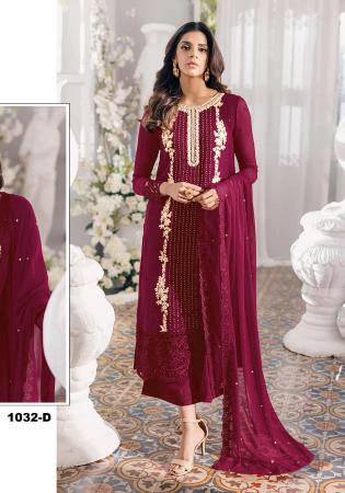 Picture of Georgette Saddle Brown Straight Cut Salwar Kameez