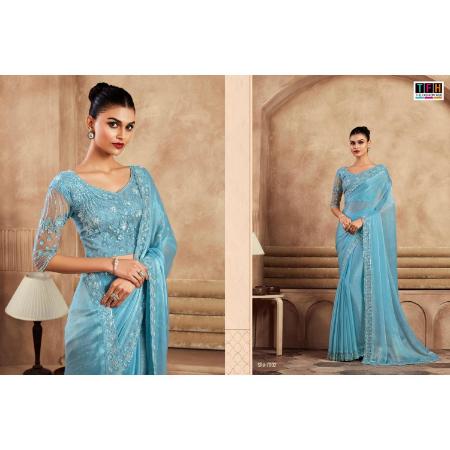 Picture of Bewitching Silk Cadet Blue Saree