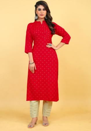 Picture of Amazing Rayon Red Kurtis & Tunic