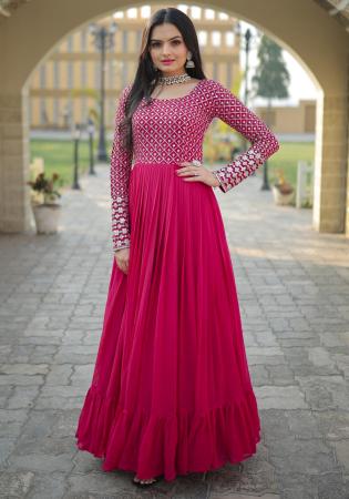 Picture of Grand Georgette Light Pink Readymade Gown