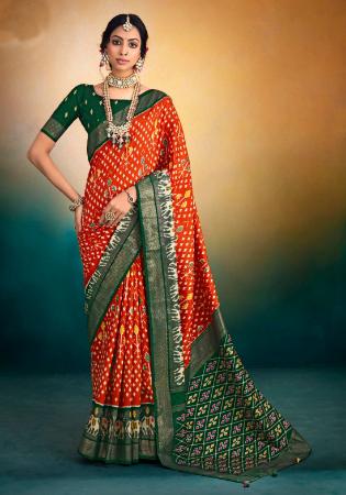 Picture of Superb Brasso Crimson Saree