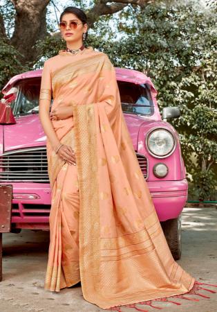 Picture of Pretty Silk Light Salmon Saree