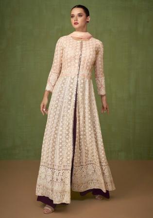 Picture of Resplendent Georgette & Net Tan Anarkali Salwar Kameez