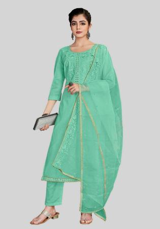 Picture of Taking Silk Powder Blue Straight Cut Salwar Kameez