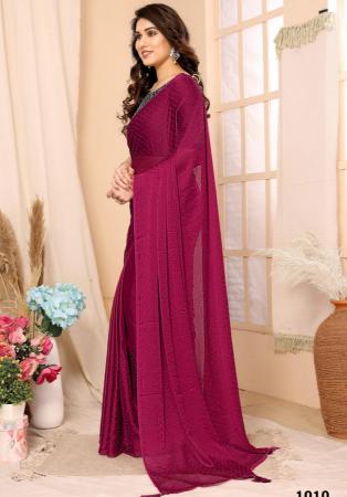 Picture of Sublime Chiffon & Satin Deep Pink Saree