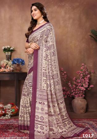 Picture of Well Formed Chiffon & Satin Brown Saree