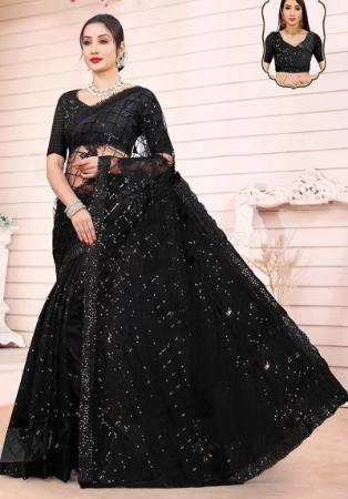 Picture of Radiant Georgette & Net Black Saree