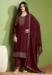 Picture of Comely Georgette Maroon Straight Cut Salwar Kameez