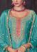 Picture of Chiffon Steel Blue Straight Cut Salwar Kameez