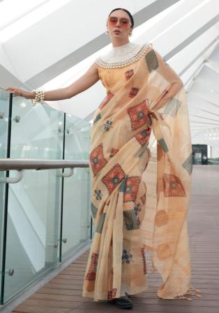 Picture of Taking Chiffon Tan Saree