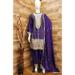 Picture of Fine Chiffon Navy Blue Straight Cut Salwar Kameez