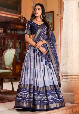 Picture of Comely Silk Navy Blue Lehenga Choli