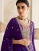 Picture of Chiffon Midnight Blue Straight Cut Salwar Kameez