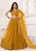 Picture of Elegant Net Dark Golden Rod Lehenga Choli