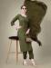 Picture of Cotton Dark Olive Green Readymade Salwar Kameez