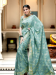 Picture of Well Formed Silk Cadet Blue Saree