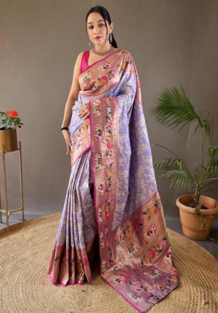 Picture of Resplendent Silk Light Slate Grey Saree