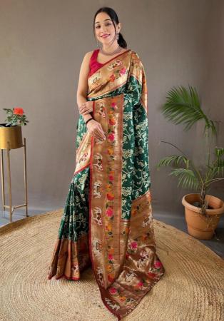 Picture of Good Looking Silk Dark Slate Grey Saree