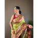 Picture of Well Formed Silk Yellow Green Saree