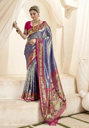 Picture of Pleasing Silk Slate Grey Saree