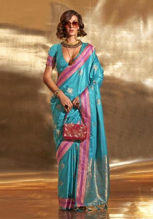 Picture of Charming Satin & Silk Dark Cyan Saree