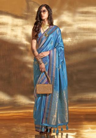 Picture of Exquisite Satin & Silk Dark Cyan Saree