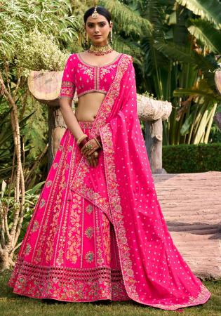 Picture of Appealing Silk Deep Pink Lehenga Choli