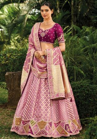 Picture of Wonderful Silk Pale Violet Red Lehenga Choli