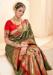 Picture of Gorgeous Silk Dark Olive Green Saree