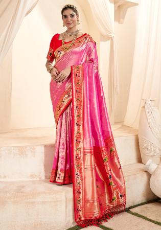 Picture of Alluring Silk Hot Pink Saree