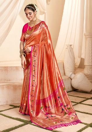 Picture of Well Formed Silk Chocolate Saree